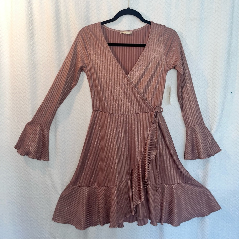 Elegant Mauve Wrap Dress